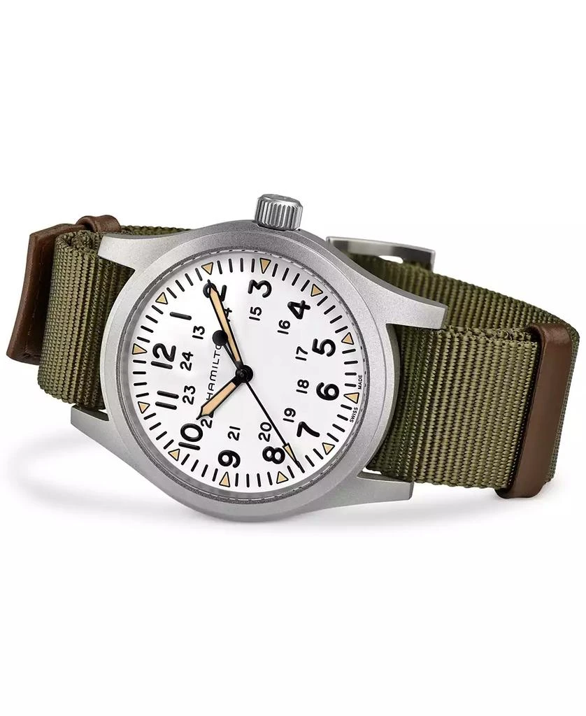 Hamilton Men's Swiss Khaki Field Green Textile Strap Watch 42mm 2