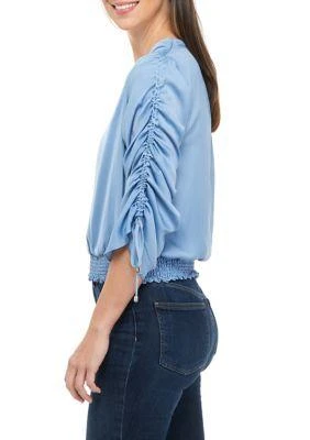 philosophy Womens Airflow Cinch Sleeve Blouse 3