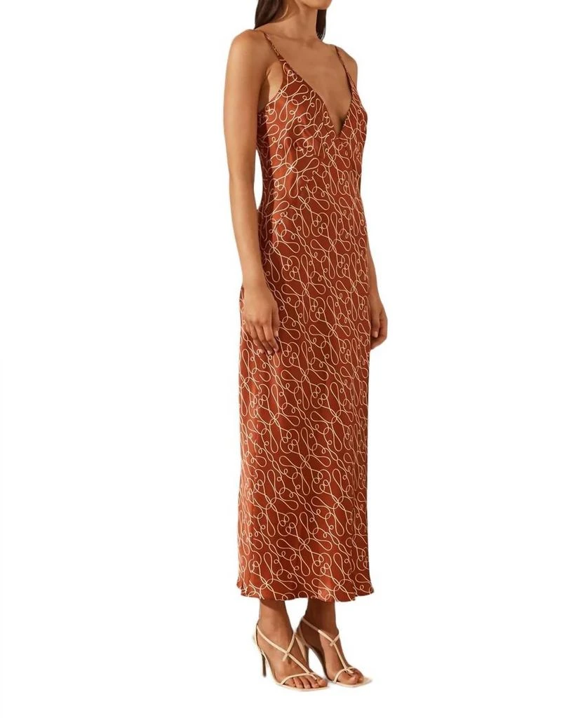 Shona Joy ARTISTI SILK PLUNGED SLIP MIDI DRESS 4