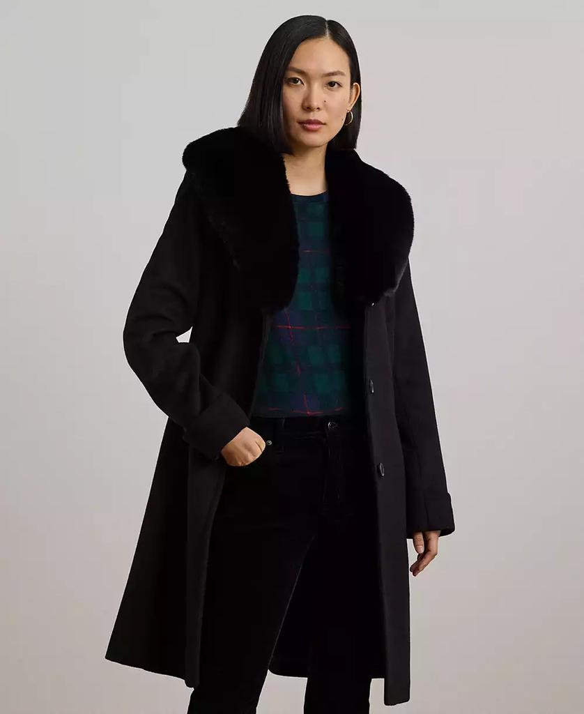Ralph Lauren Women's Faux-Fur-Collar Coat