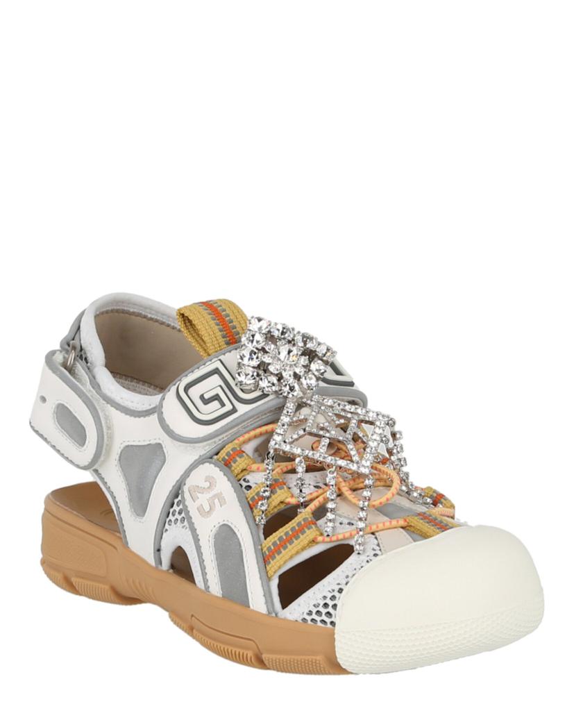 Gucci Mesh Fabric Tinsel Sport Sandals