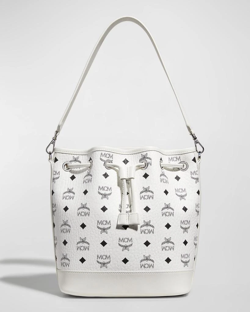 MCM Dessau Medium Monogram Drawstring Bucket Bag 1