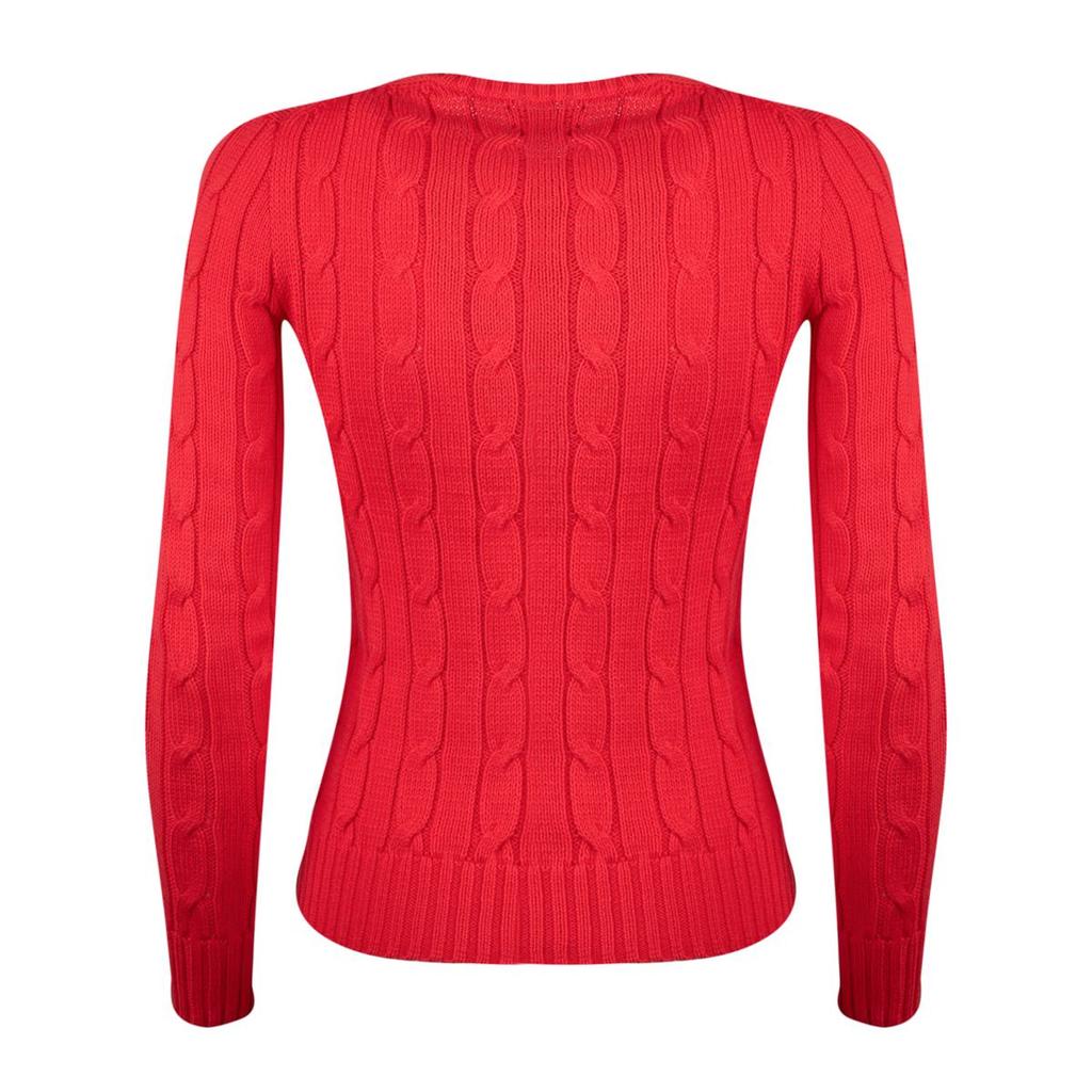 Ralph Lauren Ralph Lauren Bright Hibiscus Cotton Cable-Knit Crew Neck Sweater