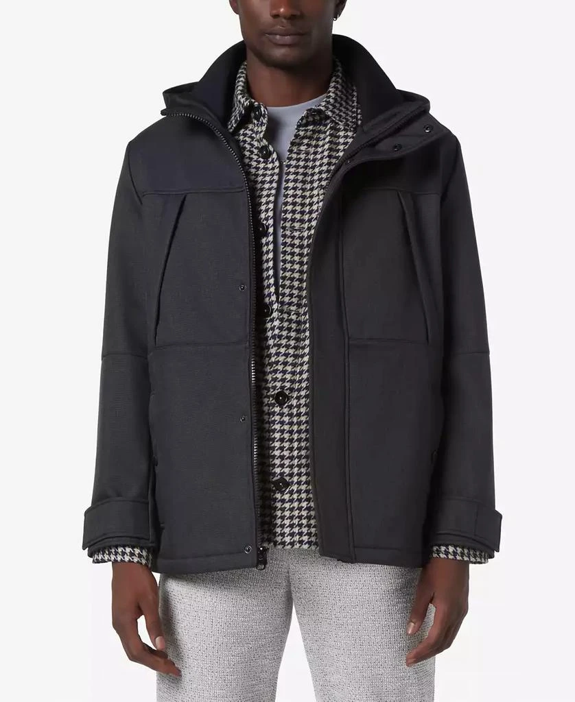 Marc New York by Andrew Marc Men's Tompkins Micro-Houndstooth Fleece-Lined Soft Shell Hooded Parka 1