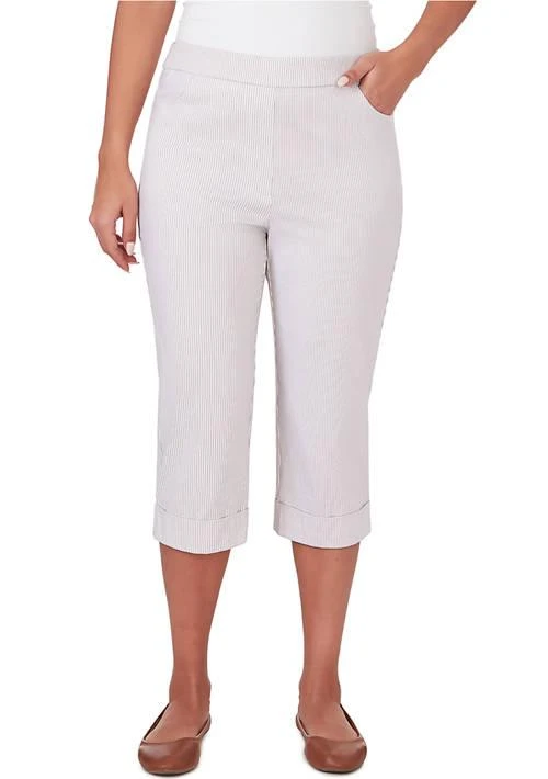 Alfred Dunner Dunner Petite Garden Party Stripe Clamdigger Pants 1