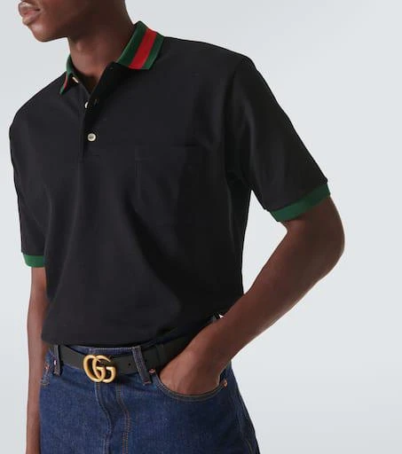 Gucci Web-collar piqué polo shirt 5