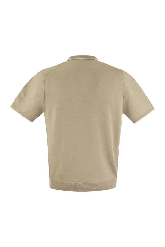 Fedeli Fedeli Polo Shirt With Open Collar In Linen And Cotton 2