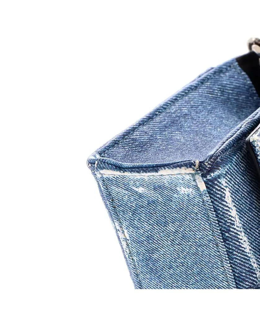 Pre-Owned Balenciaga Hourglass Chain Wallet Denim Printed Leather 6