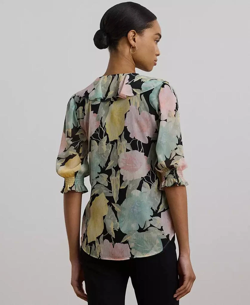 Ralph Lauren Women's Floral Georgette Ruffle-Trim Blouse, Regular & Petite 2