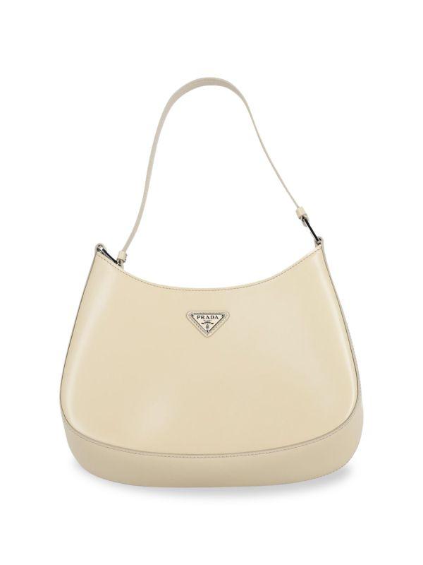 Shop Travertine-coloured leather shoulder bag on Sale at