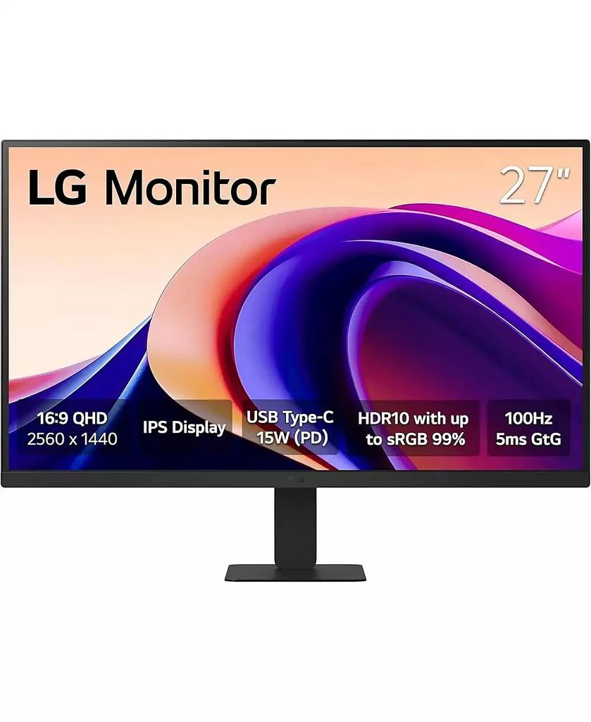 LG 27U631A-B 27" 16:9 QHD 100Hz USB-C IPS LED HDR Monitor, Black 1