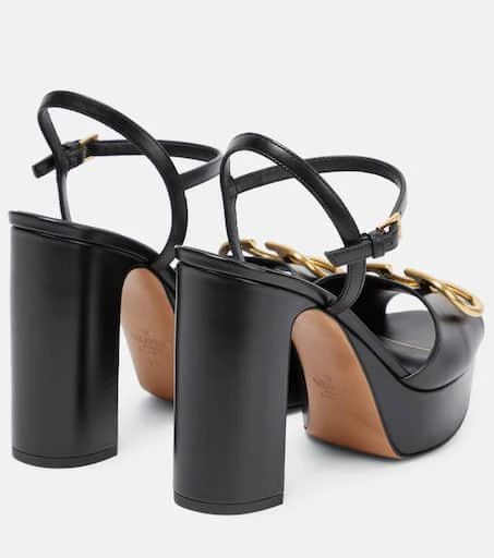 Valentino VLogo leather platform sandals 3