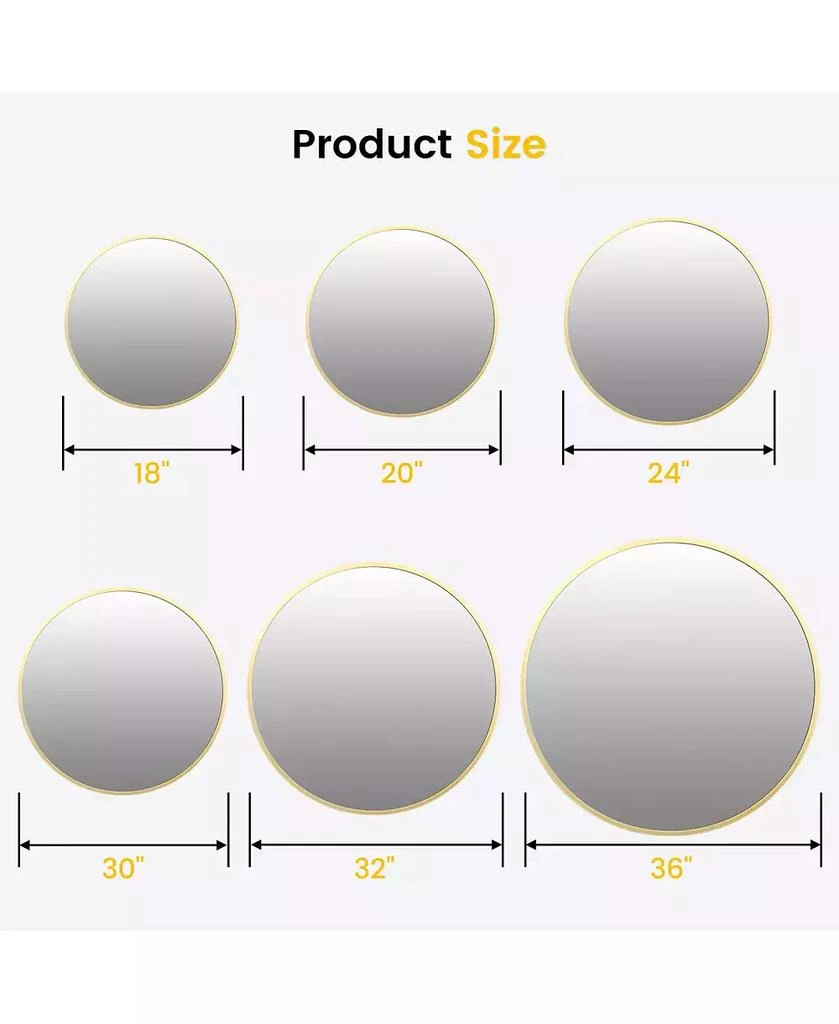 Homfan Round Mirror, Circle Mirror, Round Mirrors for Bathrooms, Entryways, Living Rooms, Bedrooms 
Vanity Decor, Free Reflection in Modern Design 2