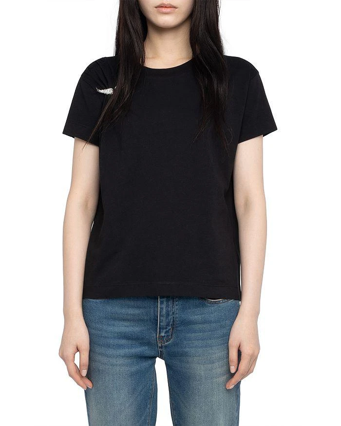 ZADIG & VOLTAIRE Suzan Wing Brooch T Shirt