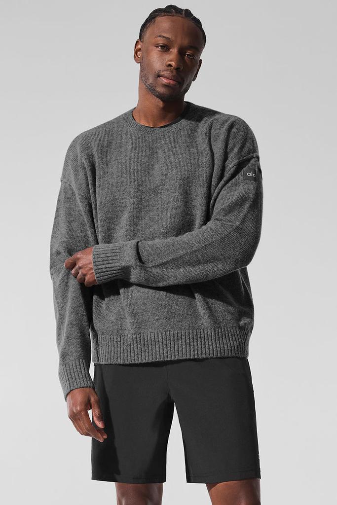 Alo New Class Cashmere Crewneck Sweater - Bone Heather