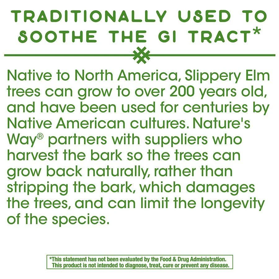 Nature's Way Slippery Elm Bark 400mg Dietary Supplement Capsules 7