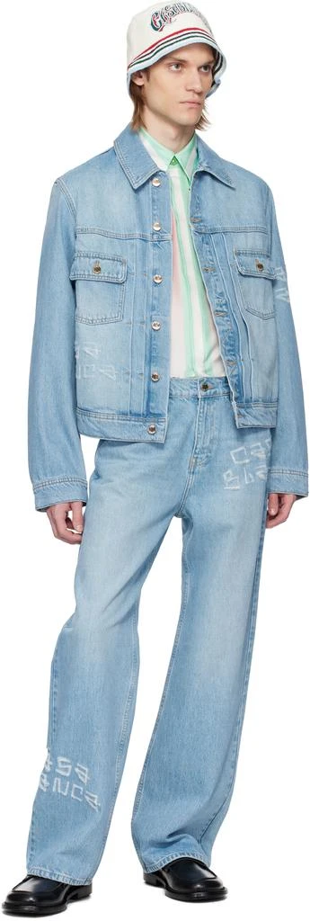 Casablanca Blue Graffiti Distressed Jeans 4