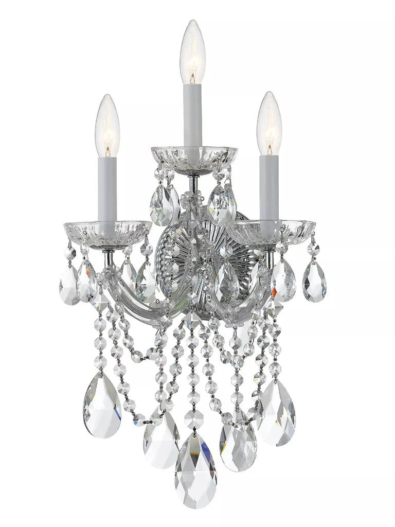 Crystorama Maria Theresa 3-Light Glass & Crystal Wall Sconce 1