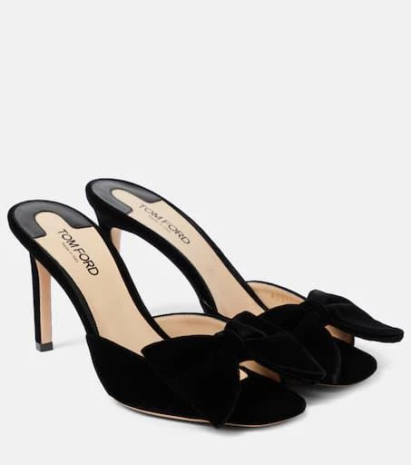 Tom Ford Brigitte 85 bow-detail velvet mule 1