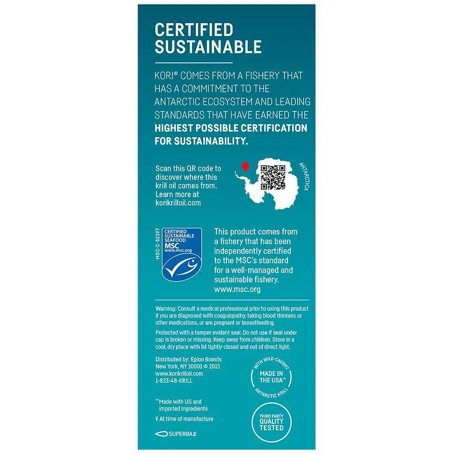Kori Pure Antarctic Krill Oil Multi-Benefit Omega-3 600mg Softgels 9