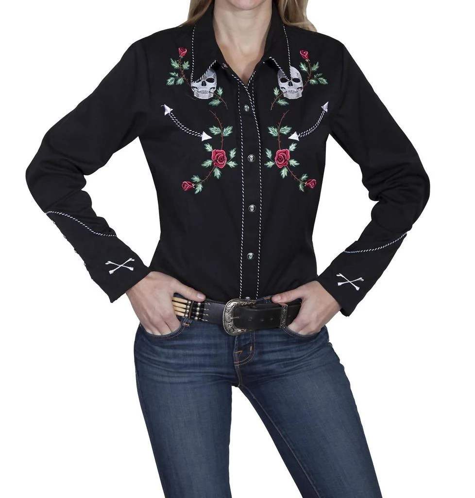 Scully Skull Shirt In Black 1