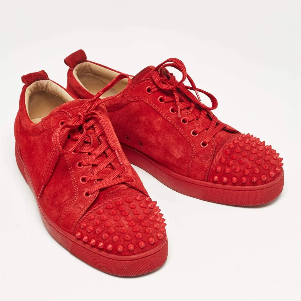 Christian Louboutin Christian Louboutin Red Suede Louis Junior Spikes Low Top Sneakers Size 43.5 4