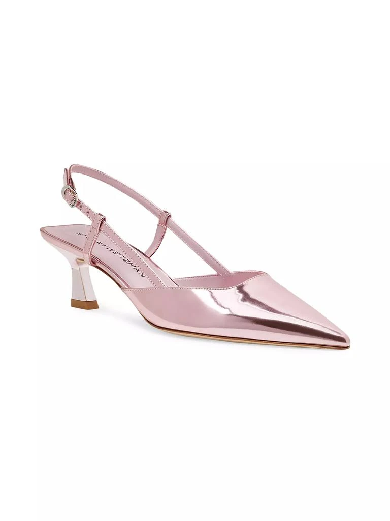 Stuart Weitzman Vinnie 50MM Metallic Patent Leather Pumps 2
