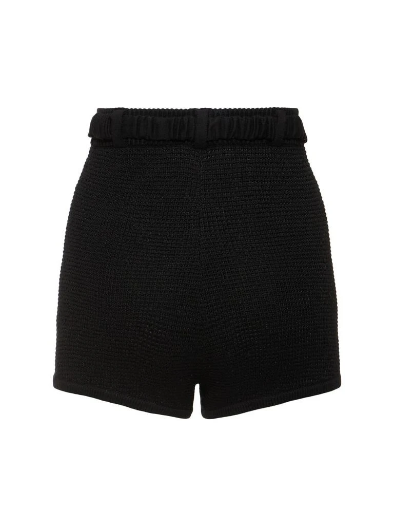 Alessandra Rich Sequined Cotton Blend Knitted Hot Pants 4