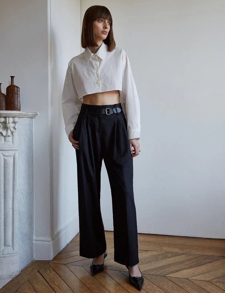 Pixie Market Black Belted Wide Leg Pants-BESTSELLER 4