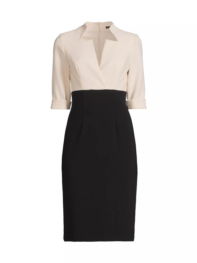 Black Halo Vespera Two-Tone Sheath Dress