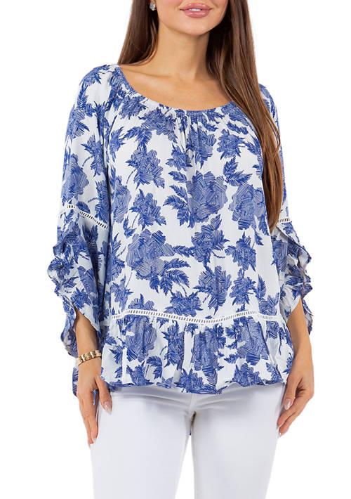 John Paul Richard Paul Richard Womens Symphony Sleeve Printed Blouse