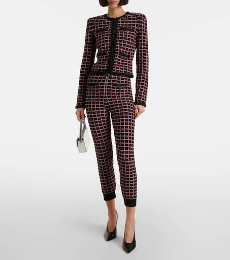 Self Portrait Tweed high-rise leggings 2