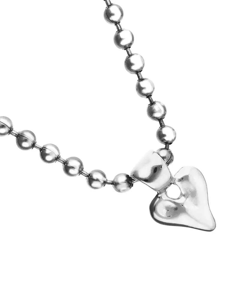 UNOde50 Sterling Silver Plated Ball Necklace with Heart Detail 3