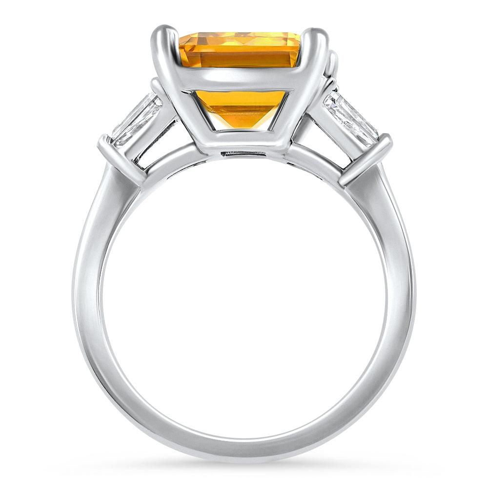 Pompeii3 Citrine & Diamond Ring White Gold Lab Grown