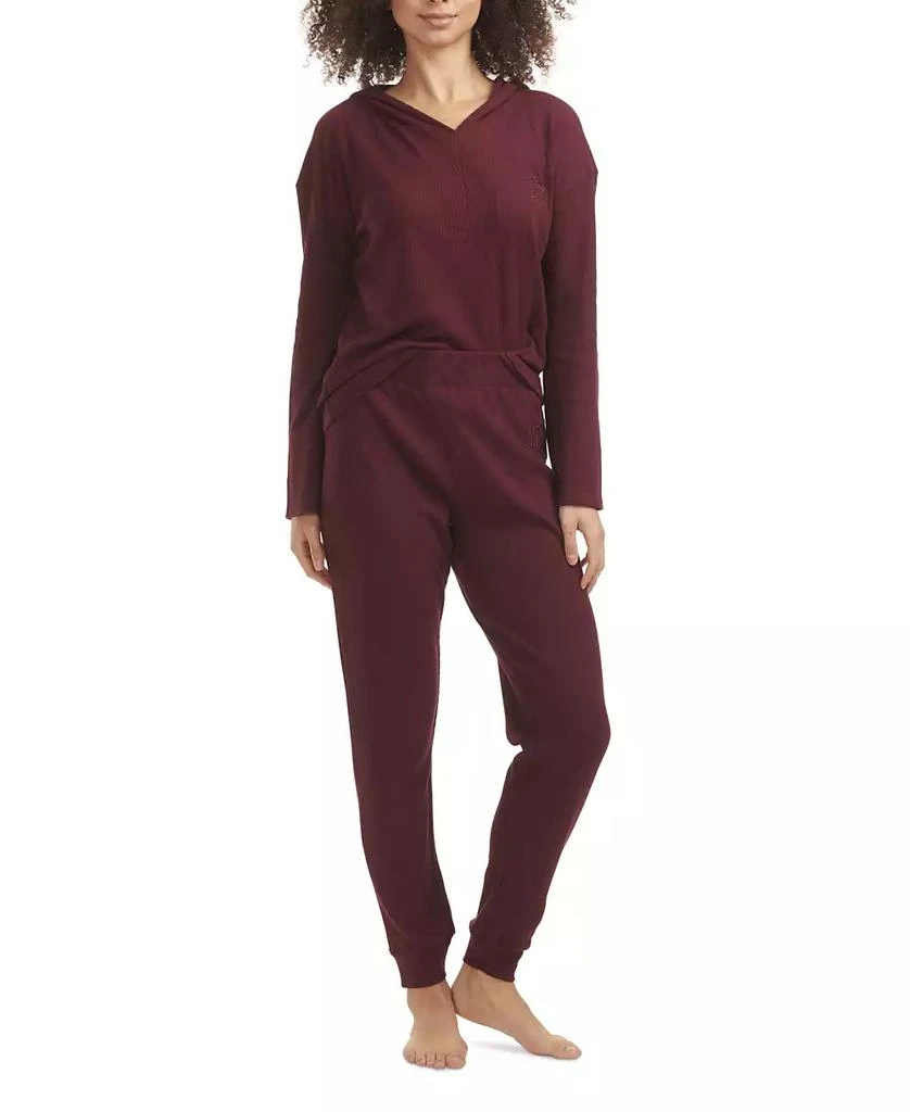 Tommy Hilfiger Women's Solid Knit Waffle Pajama Set 1