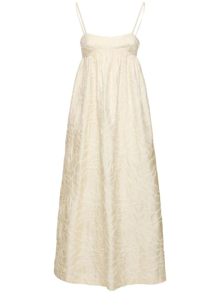 Loulou Studio Cavola Embroidered Silk Long Dress 1