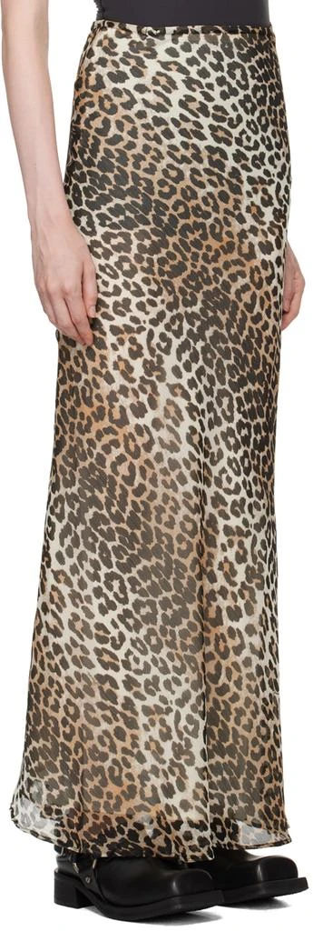 Ganni Brown Leopard Print Maxi Skirt 2