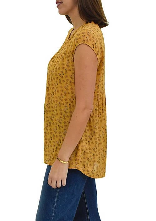 DR2 by Daniel Rainn By Daniel Rainn Floral Tunic Top With Cap Sleeves 2