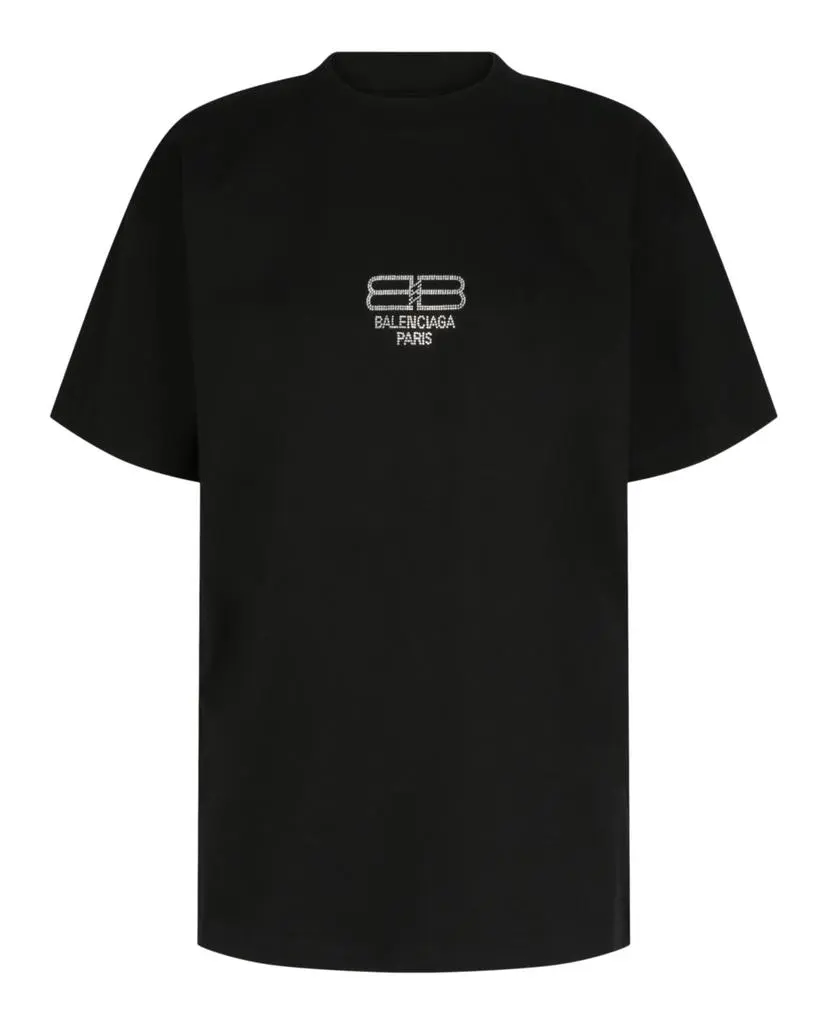 Balenciaga BB Paris Rhinestone T-Shirt