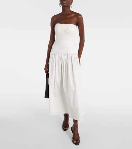 Tove Lauryn strapless cotton-blend midi dress 2