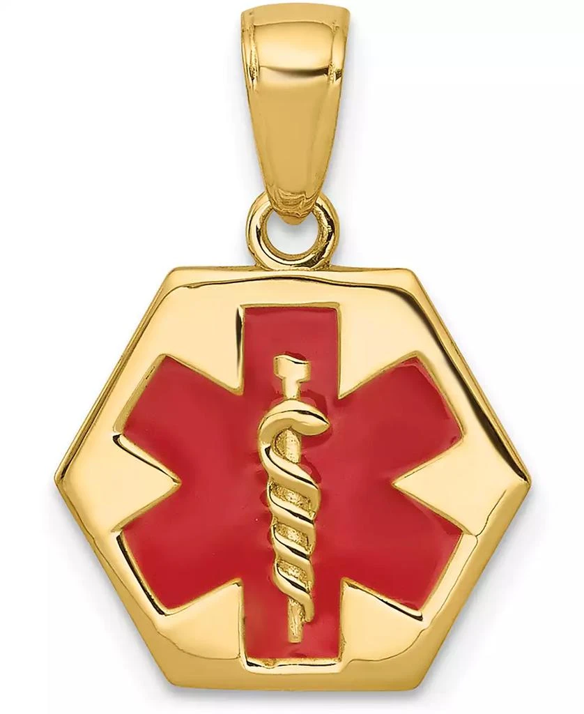 Macy
s Medical Info Hexagon Charm Pendant in 14k Gold