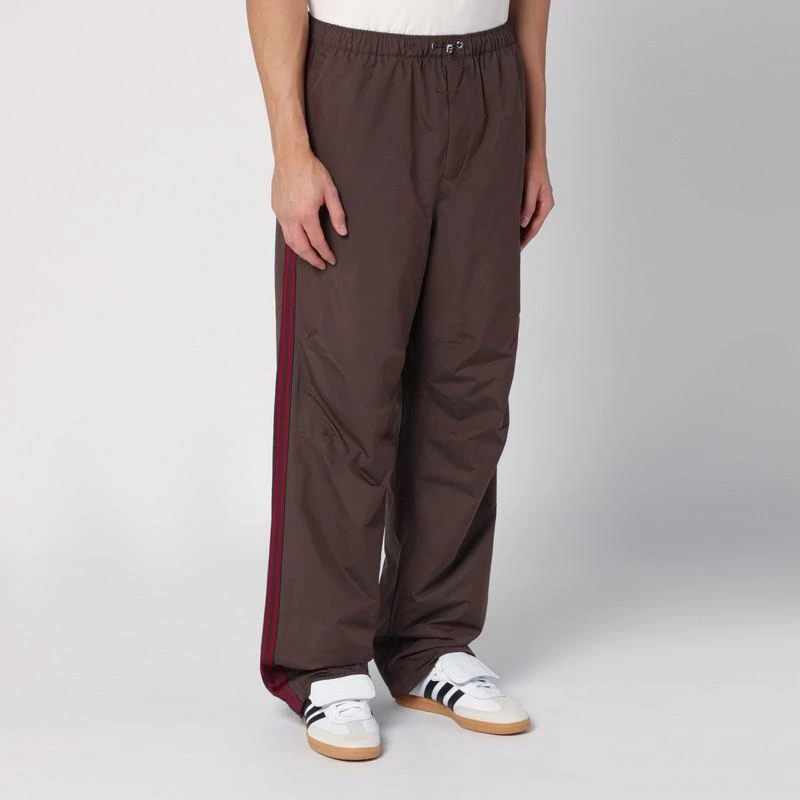 Adidas Brown nylon jogging trousers 3