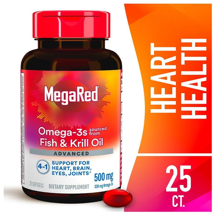 MegaRed Advanced 4 in 1 500 mg Concentrated Omega-3 Fish & Krill Oil Supplement 3