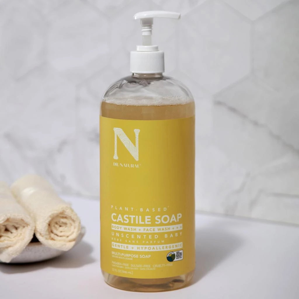 Dr. Natural Castile Liquid Soap - Unscented Baby Mild by  for Unisex - 32 oz Soap 2