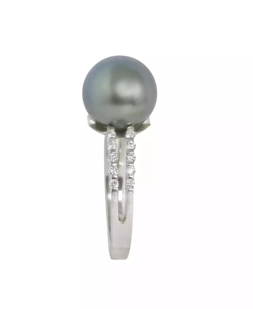 Macy
s Tahitian Cultivated Pearl (10mm) and Diamond (1/4 ct. t.w.) Ring in 14k White Gold 2