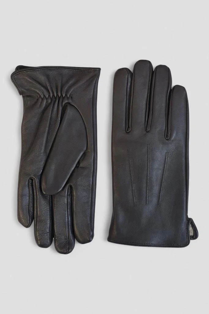 Infinity Leather Men’s Brown Italian Leather Warm Wool Lining Winter Riding Driving Casual Gloves 1