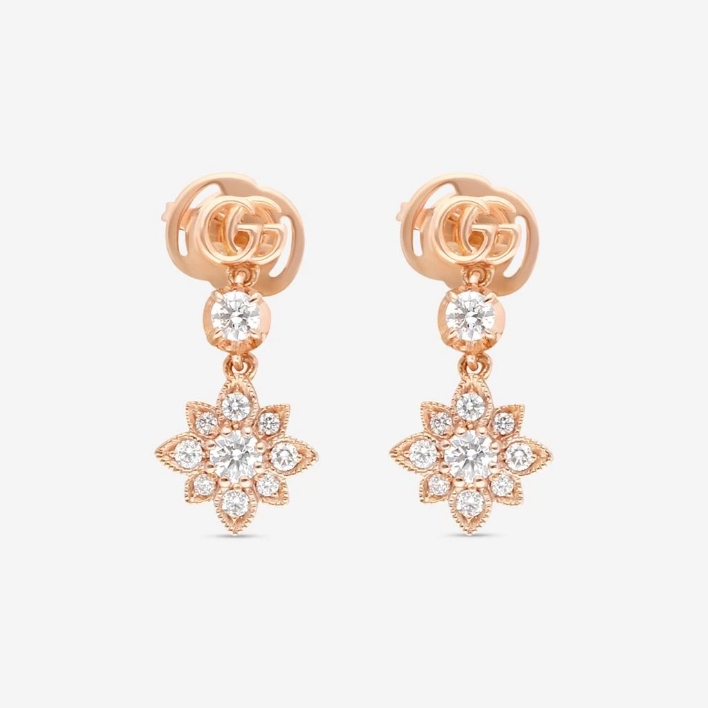 Gucci Gucci Flora 18K Rose Gold Diamond Drop Earrings YBD70269100100U-copy