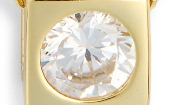 Argento Vivo Sterling Silver Square Solitaire Pendant Necklace 3