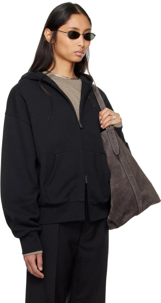 Essentials Black Classic Full Zip-Up Hoodie 2