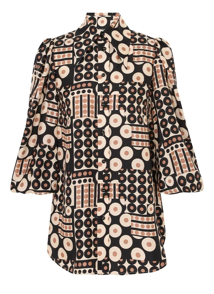 Zimmermann Illustration Billow Shirt In Black 4